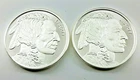 1 oz .999 Fine Silver Buffalo/Indian Round BU (Elemetal Mint) Lot of 2