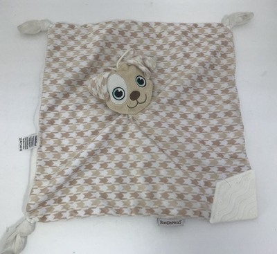 Boogin' Head Dog Puppy Lovey Security Blanket Tan White Chevron