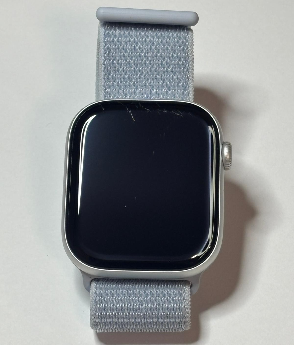 Apple Watch Series 10 (GPS) 46MM Silver Aluminum Case Blue Cloud Sport Loop  (B)