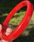 Bakelite vintage Bright Cherry red bangle bracelet Tested jewelry