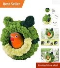 Elegant Green Velvet Bird Cavern for Small Conures & Lovebirds - 6.2'' Tall
