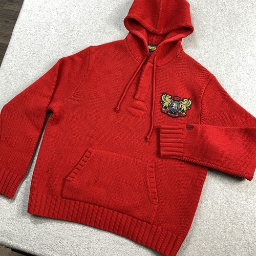 Rugby Polo Ralph Lauren Sweater Mens XL Hoodie 100% Lambs Wool RRL Crossbones * - Picture 2 of 19