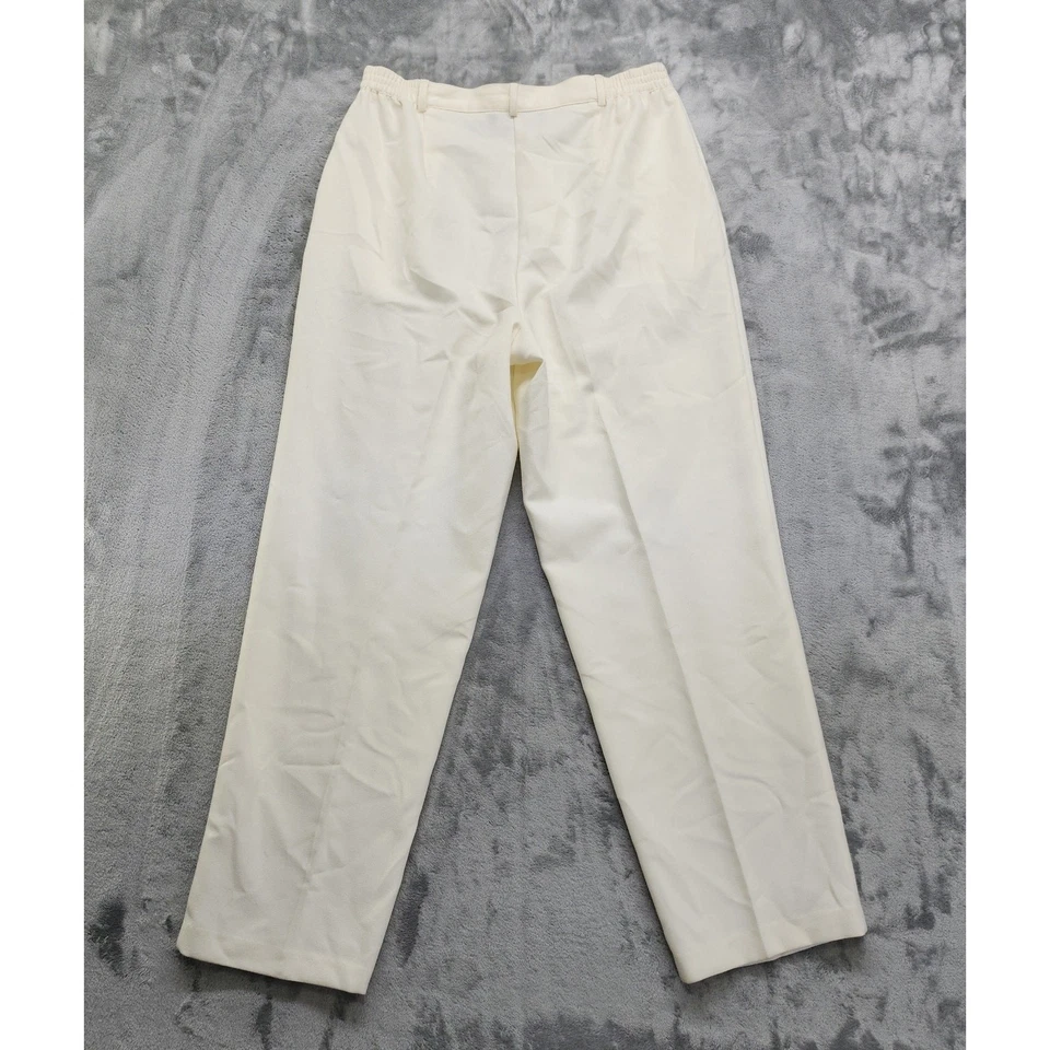 Pantalones Sag Harbor vintage años 90 para mujer 16 crema plisados tiro alto pantalones elásticos Foto 2 de 4