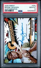Low POP PSA 10 2025 Topps Finest Reggie Jackson Gustographs Orange /25 Auto