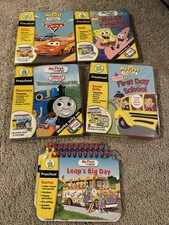 LeapFrog My First LeapPad Lot Preschool Books  Cartridges Thomas Spongebob Cars