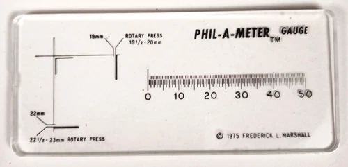 Vintage Phil-A-Meter Perf gauge ID Flat Press & Rotary Stamps NOS New