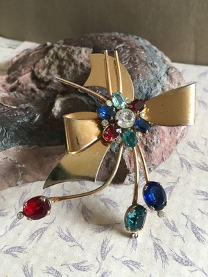 VINTAGE BROSCHE KNOTEN ALLE FRÜCHTE SIGNIERT CHOR STERLING CRAFT