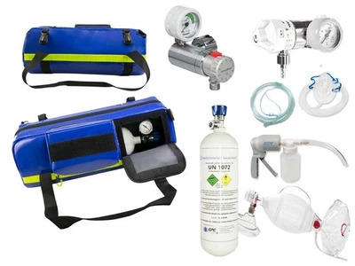 MARKENLOS 2L Flasche medizinischer Sauerstoff med. O2 + evtl. optionales Zubehör