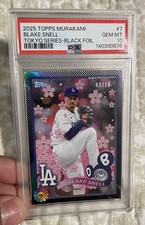 2025 TOPPS MURAKAMI TOKYO SERIES BLAKE SNELL BLACK FOIL 3/10 PSA 10