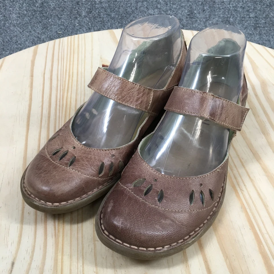 CHACAL Shoes Womens 37 Brown Mary Jane Straps Leather Round Toe Comfort Low Top - Image 3 of 4