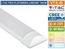 VT-8-40 TUBO LED PRISMATICO PLAFONIERA 40W LAMPADINA 120CM CHIP LED CREE IP20