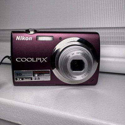 Nikon Coolpix S220 Digital Camera 10.0MP Plum, Includes Video