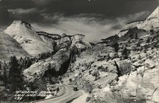 Zion Mt. Carmel Highway Original Vintage Real Photo Postcard RPPC