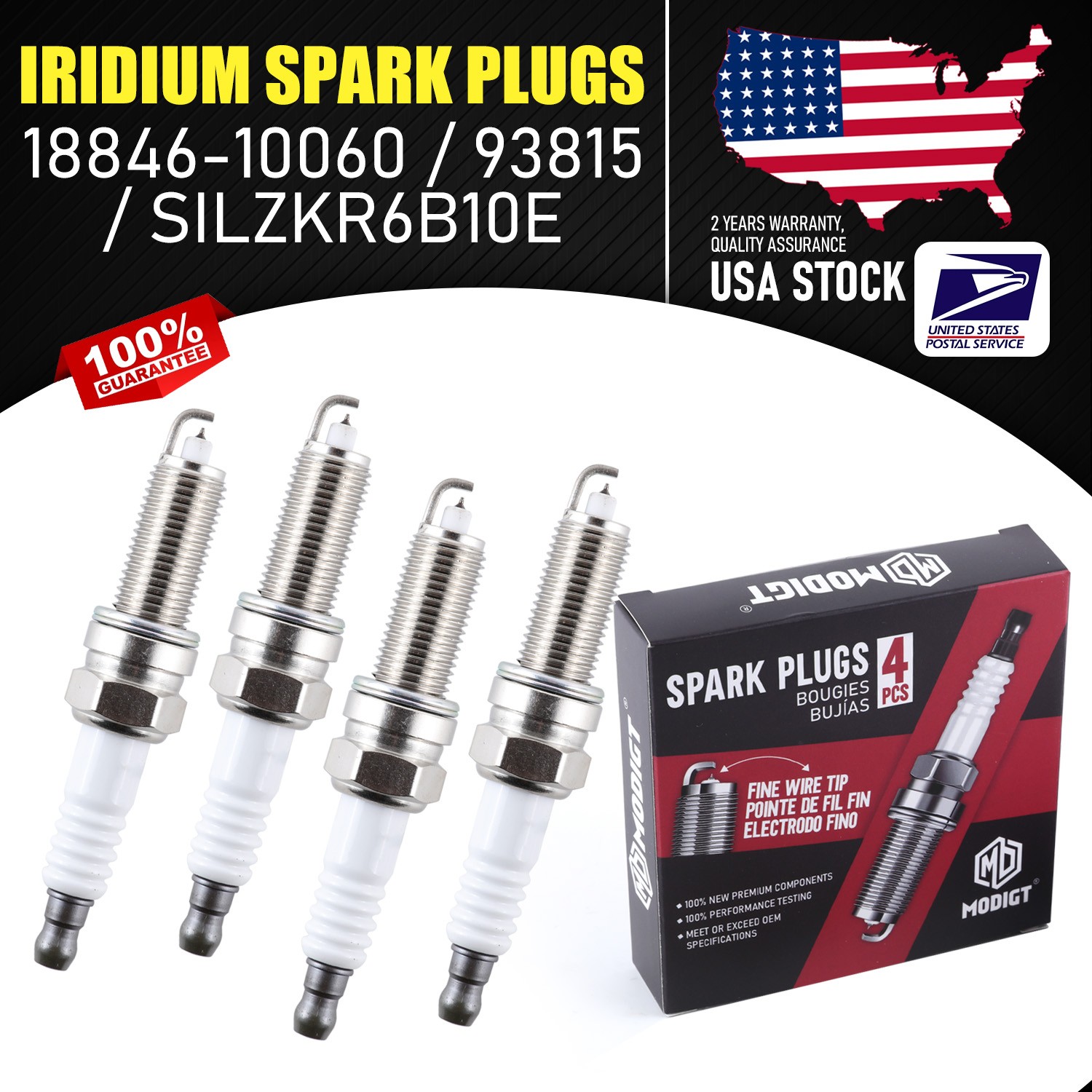 High Quality OEM Spark Plugs 1884610060 SILZKR6B10E For Accent Veloster Rio Soul