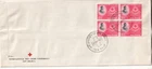 India 1957 International RED CROSS Conference FDC first day cover Bl. of 4