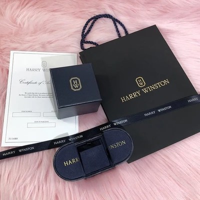 Harry Winston Ring/ Pendant & Earrings Jewelry case with Shopping Bag Outer box