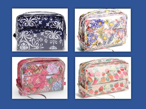 Vera Bradley 3 pc Cosmetic Case Organizer Choice Patterns Makeup Bag NWT