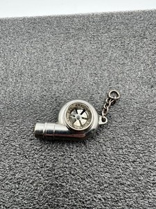 Creative Spinning New Chrome Polished Gunmetal Black Turbo Turbocharger Keychain