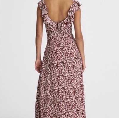 Madewell Multicolor Floral Maxi Dress Sleeveless Ruffle Scoop Neck | eBay