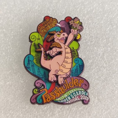 A2 Disney Epcot 2019 Flower & Garden Festival Figment Passholder Pin LR NOC