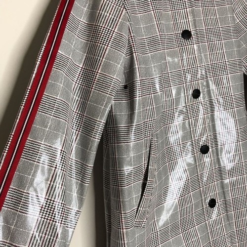 Urban Republic Patent Kids Raincoat Plain Herringbone Red Black White 6X Unisex - Picture 2 of 11
