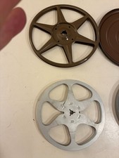 2 Super 8-300 ft and 400 ft Metal Movie Film Reels w/cases