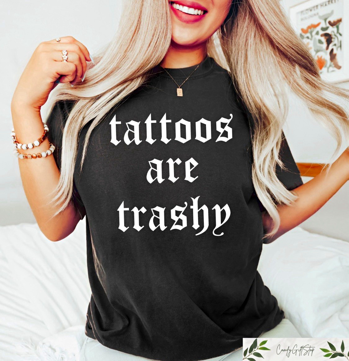 SheIn Women's 2XL Black Crew Neck Short Sleeve Quote Graphic Print T-Shirt