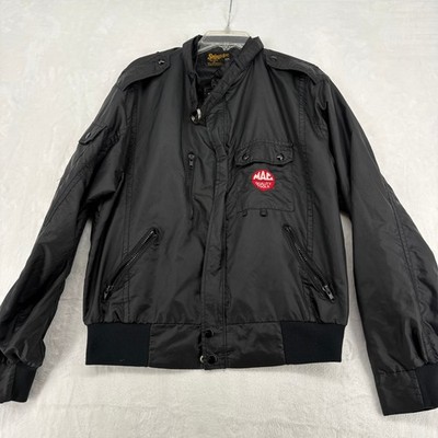 Swingster Bomber Jacket Mens Large Jacket Black Mac Tools Vintage Epaulets L