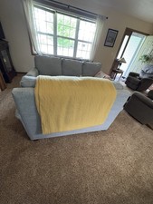 Vintage Yellow Wool Blanket 76 By 84 Approximately Clean