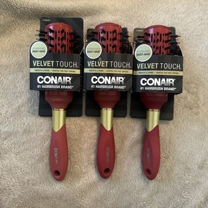 Lot of Three Conair Velvet Touch Hair Brushes 