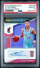2019-20 Donruss Elite Tyler Herro #PP-THR Rookie Pen Pals Purple Auto /25 PSA 10