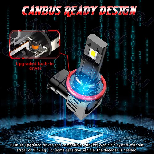 For Chevrolet Impala 2006-2013 LED Headlight High Low Beam Bulbs Combo Kit 4x - Picture 3 of 11