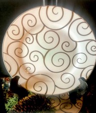 4 Pier 1 GOLD SWIRL Holiday Dessert Salad Plates 7.75” Porcelain Excellent