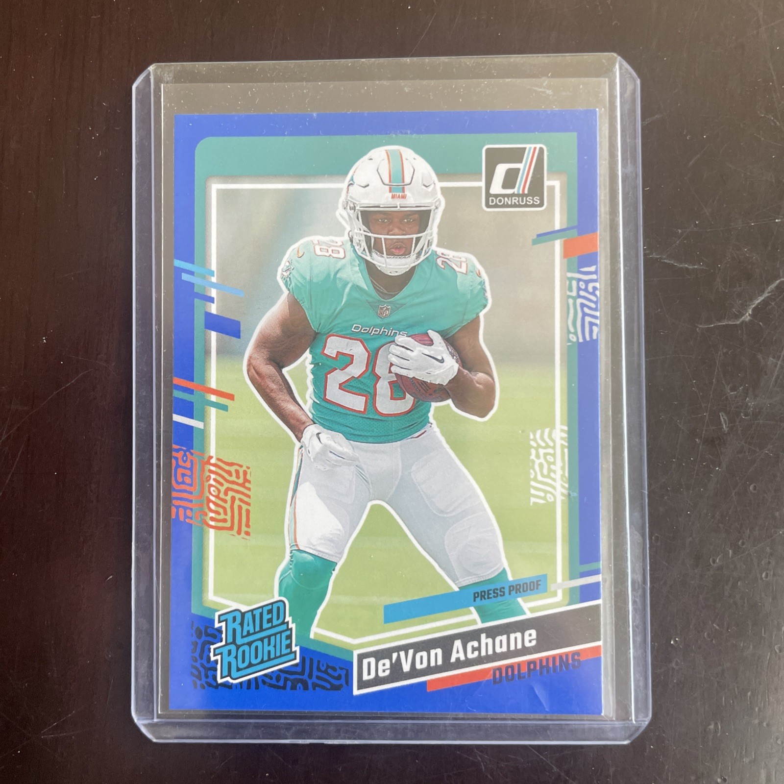2023 Panini Donruss - Rated Rookie De'Von Achane #365 Press Proof Blue (RC)