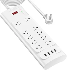 Power Strip Surge Protector 10 Outlet 4 USB