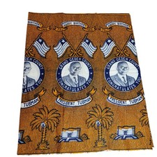 Liberia President Tubman Commerative Wrap Fabric Pagnes 1960’s 2 Yds