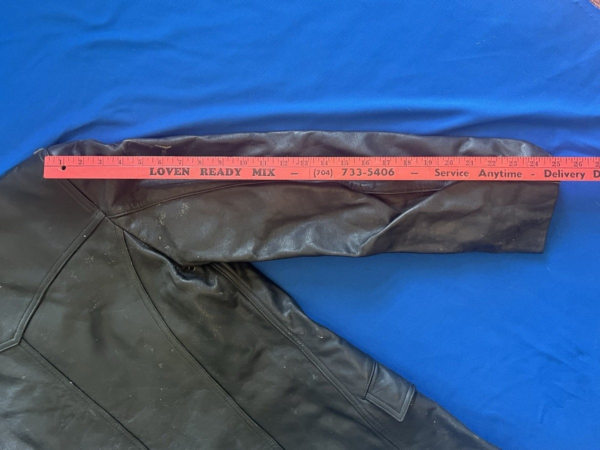Vintage German Police Leather Motorcycle Jacket - Coat w/ Patch | eBay