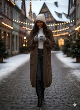 Womens Long Chunky Knit Cardigan Winter Warm Coatigan Oversized Open Front Style