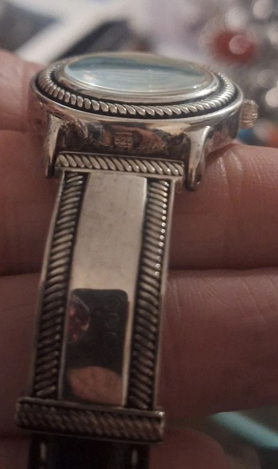 Ecclissi Sterling Silver 925 Turquoise Ladies Watch 6.75” - Image 4 of 4