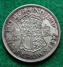 1937 George VI Silver Half Crown Coin #4867