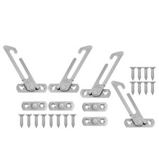 4Pcs Metal Window Opening Restrictor Locks Reusable Silver Safety Catch for Home