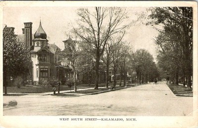West South Street, KALAMAZOO, Michigan Postcard