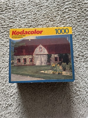 Mt. Desert Island, ME  Kodacolor 1000 Piece Puzzle Vintage Stone Barn Flowers