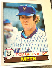 1989 TOPPS  TOM GRIEVE  SIGNED AUTO BASEBALL CARD#277 +CERT