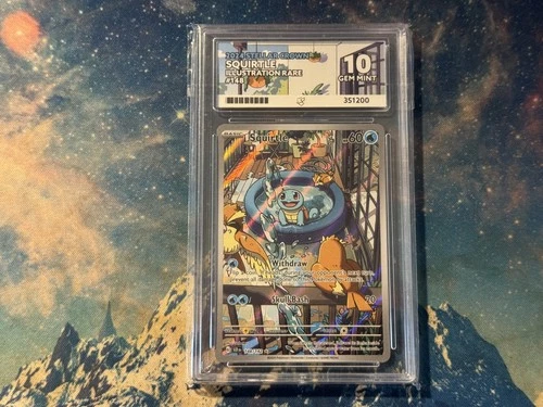 Squirtle 148/142 Stellar Crown Illustration Rare, Ace 10 - Perfect Subgrades