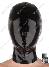 Latex polish Gummi Rubber Mask Hood nose holes back zip costume customized 301