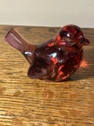 Fenton Red Cardinal Glass Bird, original sticker, 3" tall