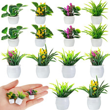 14 Pcs Miniature Fake Plants Dollhouse Miniature Flowers for Crafts Mini Faux Pl