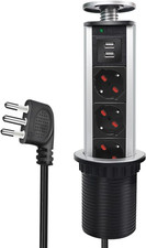 Multipresa Da Scrivania a Scomparsa Con 2 USB, 3 Prese Italiane, Multiprese Torr