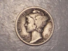 1916 Mercury Dime (Fine, First Yr., Die Rotation, & Attractive)